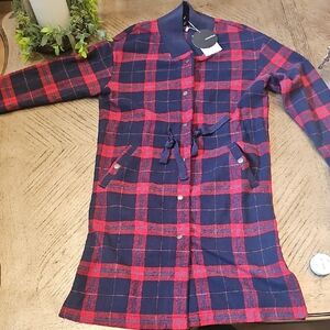 Plaid Red and Blue Women's Jacket Size S NWT